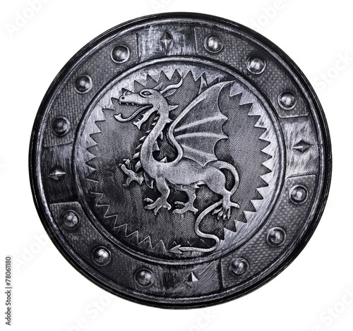 Round shield with dragon sign