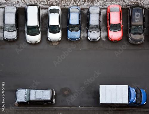 Typical parking places in Saint-Petersburg photo