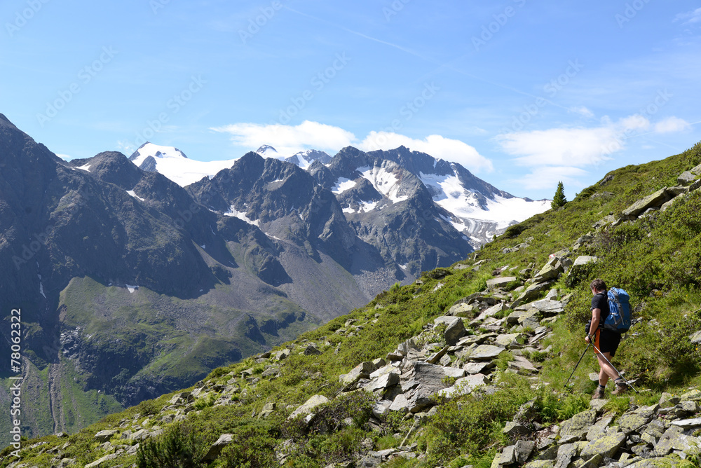 Aufstieg zu den Mutterberger Seen, Stubaier Alpen