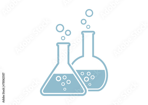 Laboratory glass on white background