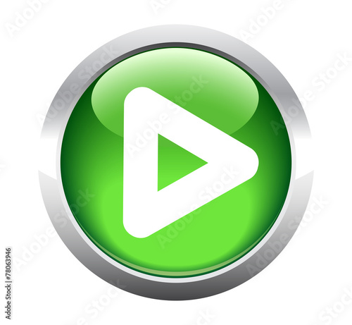 Triangular play button for web. Vector.