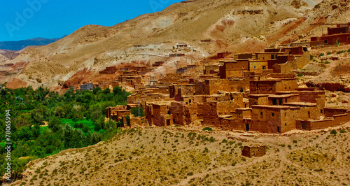 Morocco, picturesque small village in the desert photo