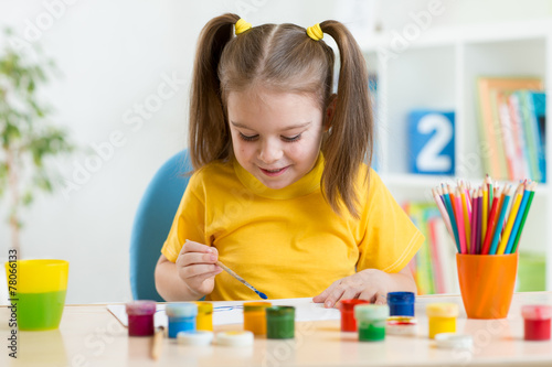 kid painting at home