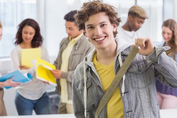 Fashion student smiling at camera
