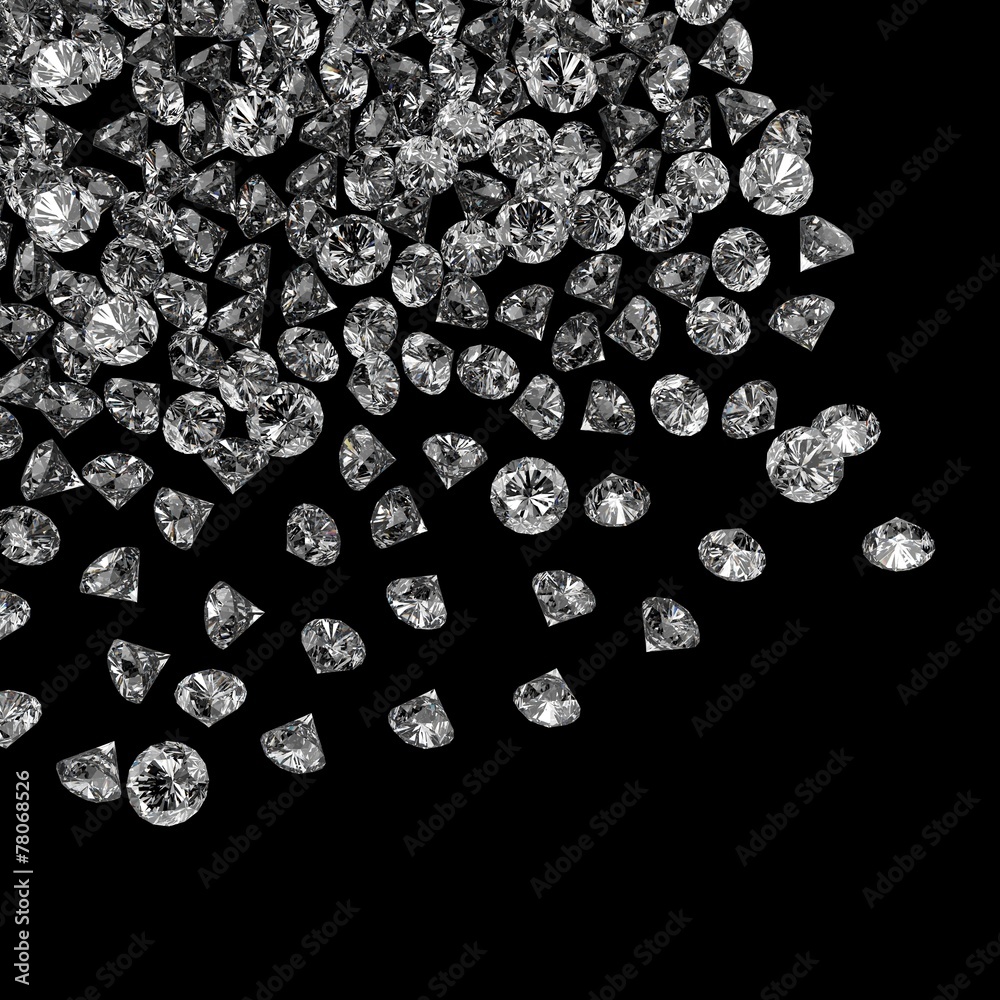 Diamonds 3d in composition as concept Diamonds 3d in composition as concept