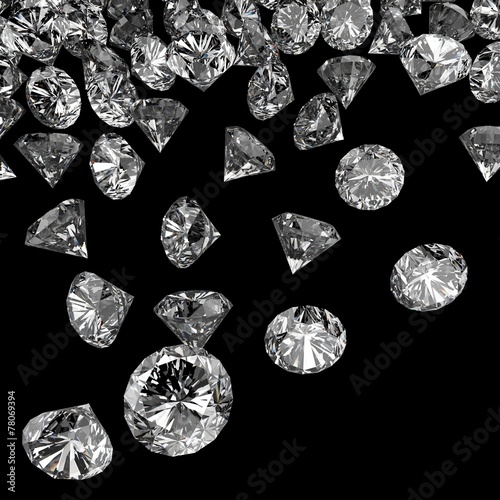 Diamonds 3d in composition as concept