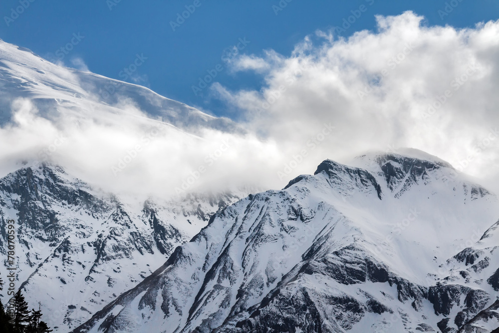 White high snowy mountains of Nepal, Annapurna region