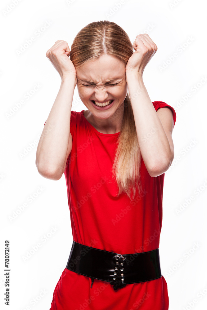 Young woman with anger face Young woman with anger face