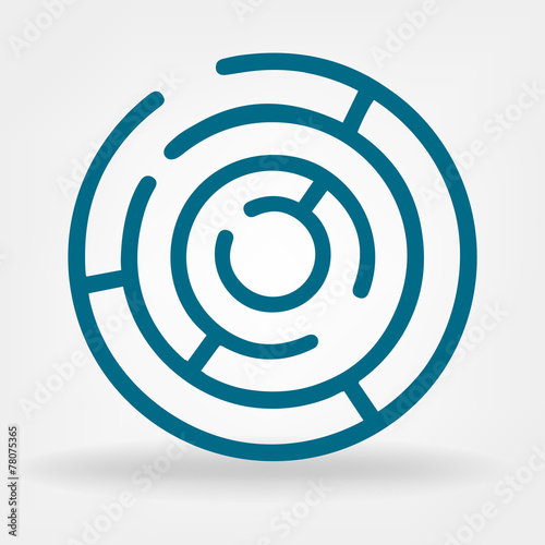 Labyrinth abstract. Puzzle rebus logic. Vector icon.