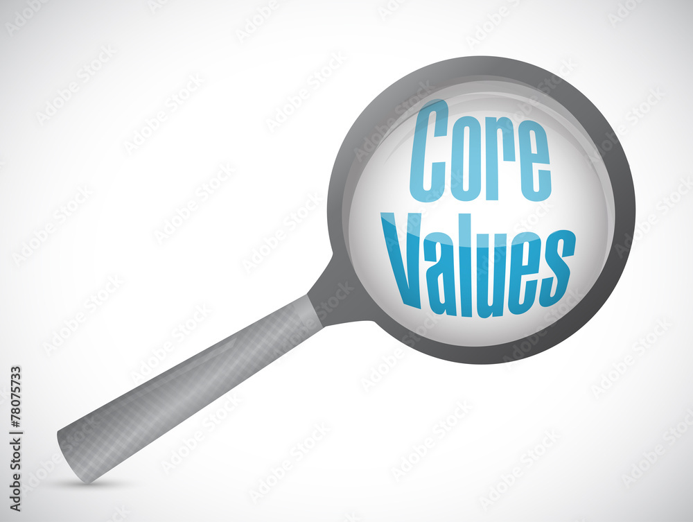 core values magnify glass illustration core values magnify glass illustration