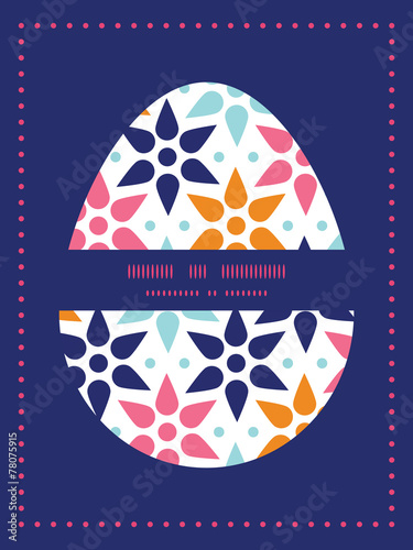Vector abstract colorful stars Easter egg sillhouette frame card
