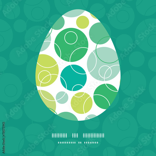Vector abstract green circles Easter egg sillhouette frame card