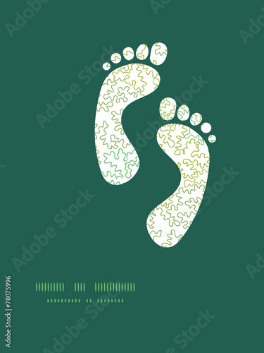 Vector curly doodle shapes footprints silhouettes pattern frame