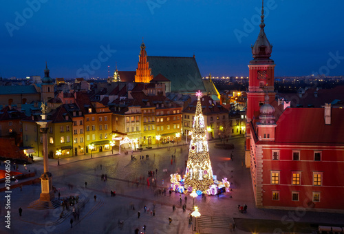 Christmas decorations in Warsaw, Poland.
