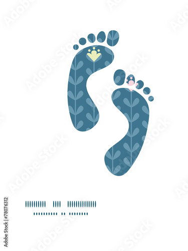 Vector blloming vines stripes footprints silhouettes pattern