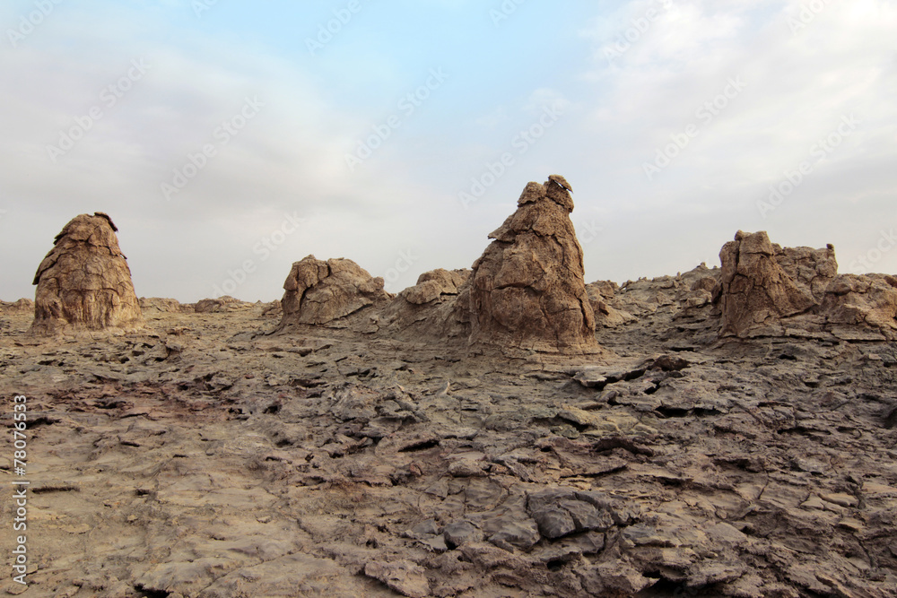Desert near Dallol in Danakil Depression in Ethiopia