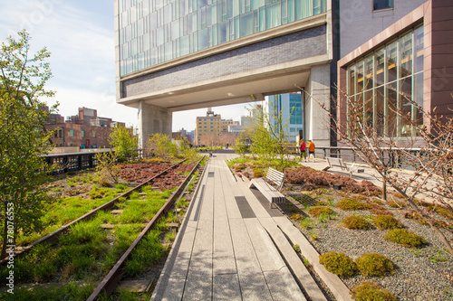 The High Line popular linear park built on the elevated train photo