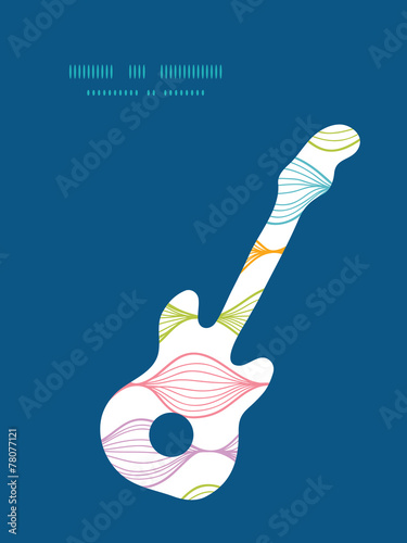 Vector colorful horizontal ogee guitar music silhouette pattern