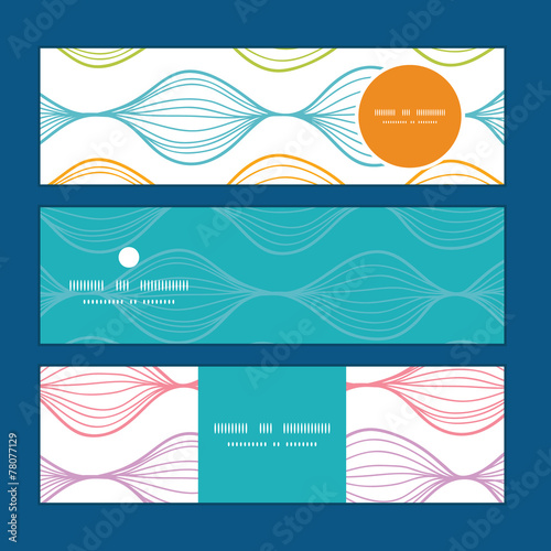 Vector colorful horizontal ogee horizontal banners set pattern