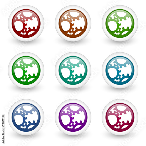 gear web icons colorful vector set