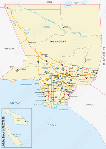 los angeles county map