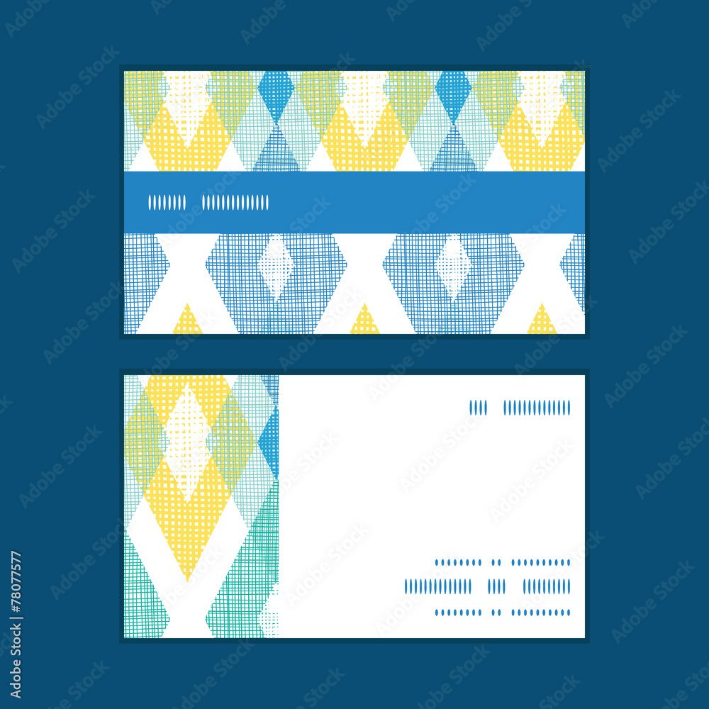 Naklejka premium Vector colorful fabric ikat diamond horizontal stripe frame