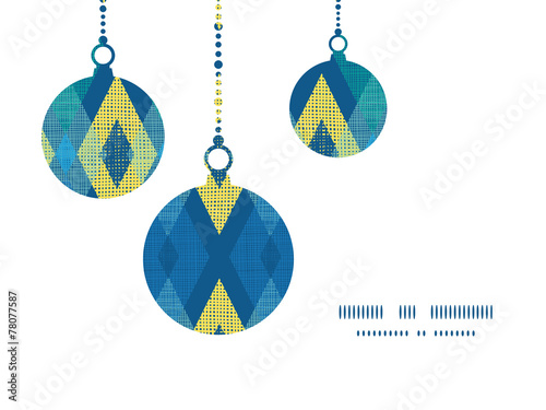 Vector colorful fabric ikat diamond Christmas ornaments