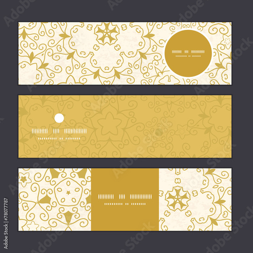 Vector abstract swirls old paper texture horizontal banners set