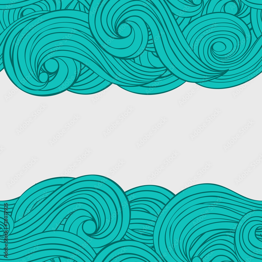 Vector seamless abstract pattern waves card