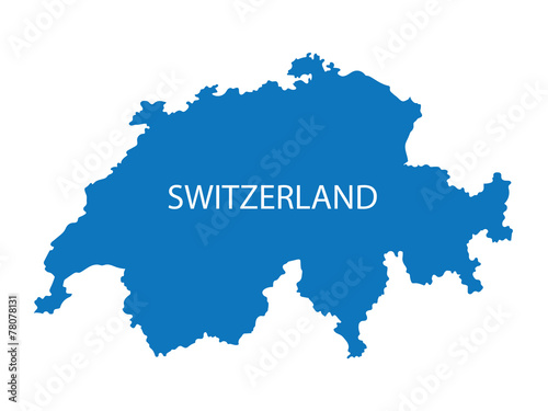 blue map of Switzerland