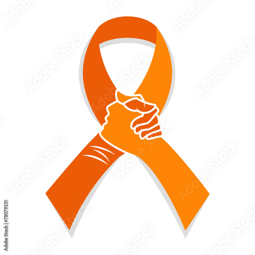 Self injury orange awareness ribbon