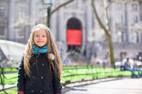 Adorable little girl have fun in New York City