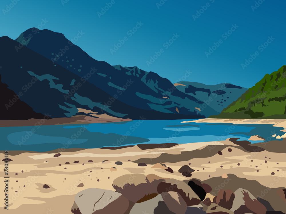 Obraz premium Mountains and lake
