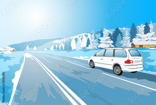 Alps car travel.