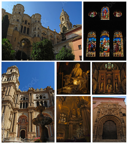 Catedral de Málaga, collage, Andalucía