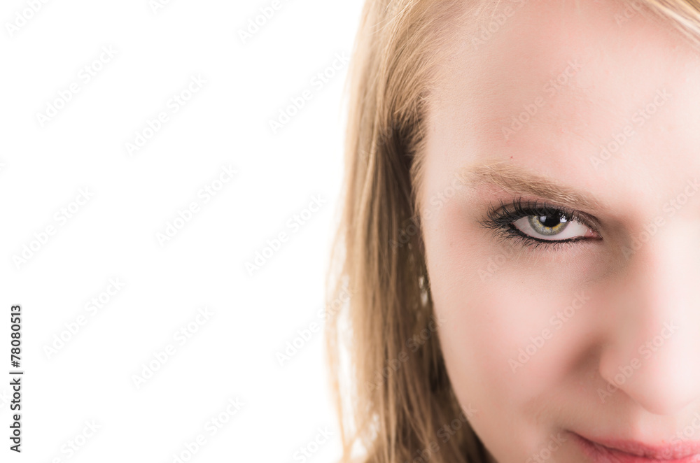 face closeup of beautiful blond young girl face closeup of beautiful blond young girl