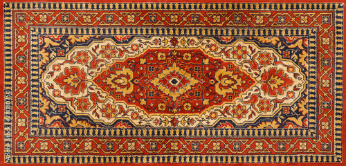Old Persian red carpet with pattern