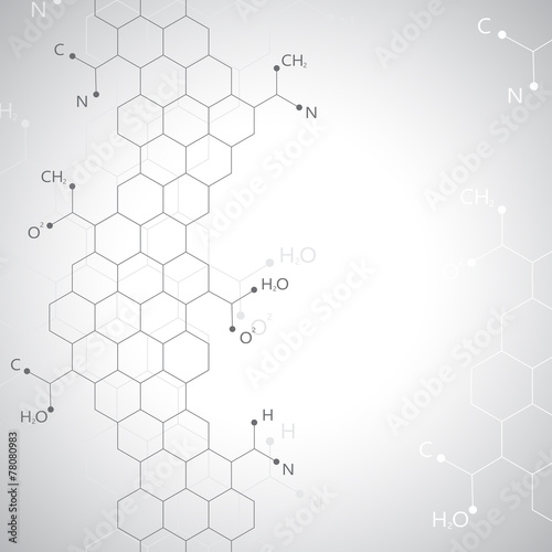Dna molecule on gray background