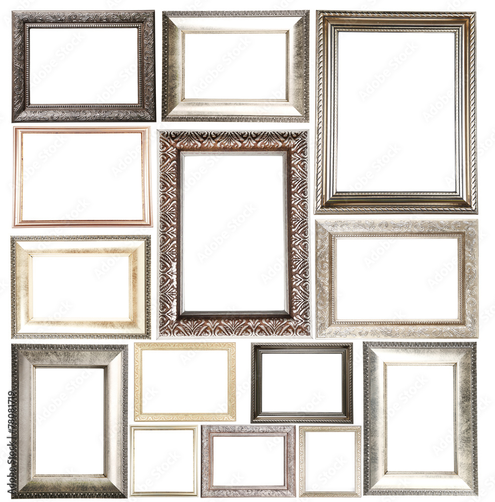 Collage of frames isolated on white Collage of frames isolated on white