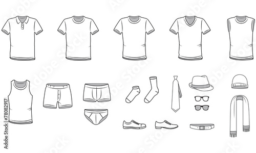 Men s clothes  Garment illustration  Underwear   vector