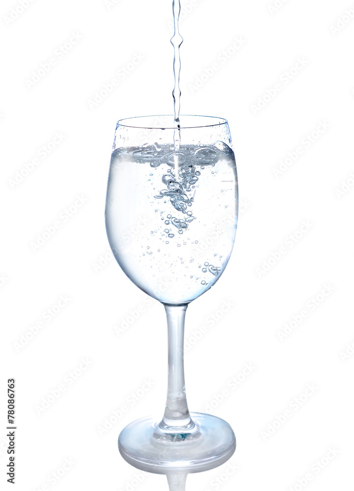 splashing water wave in the wine glass on white background splashing water wave in the wine glass on white background