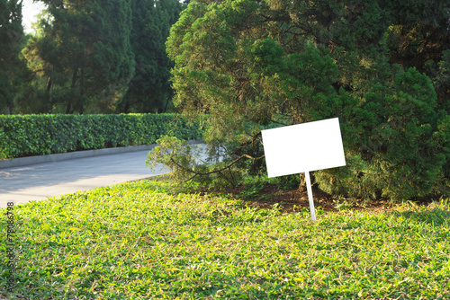 blank board on the grass