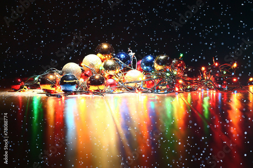 Christmas decorations for Christmas and New Year background