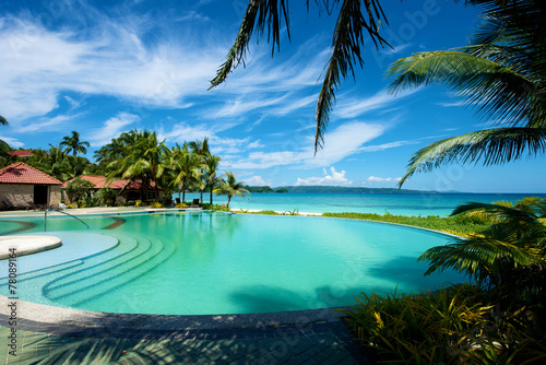 Fototapeta Naklejka Na Ścianę i Meble -  Swimming pool vacation resort on Boracay