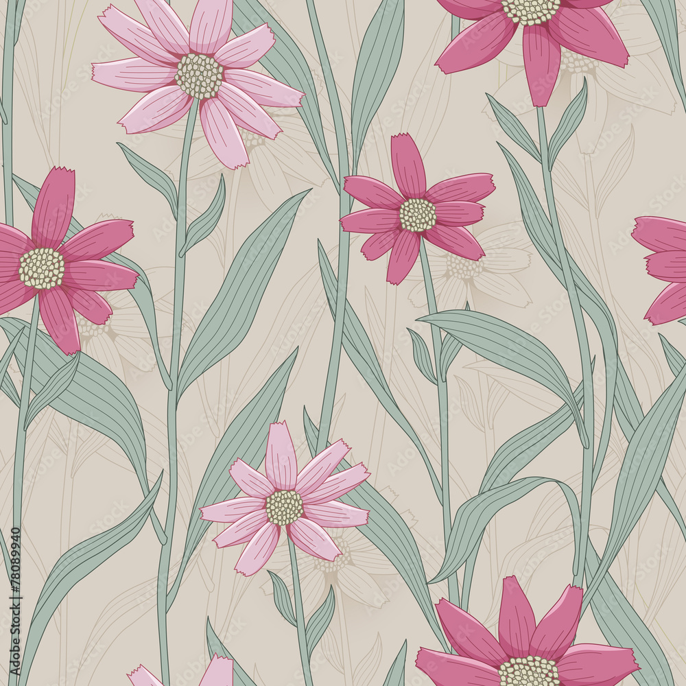 retro daisy seamless pattern retro daisy seamless pattern