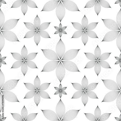 elegant linear floral seamless pattern