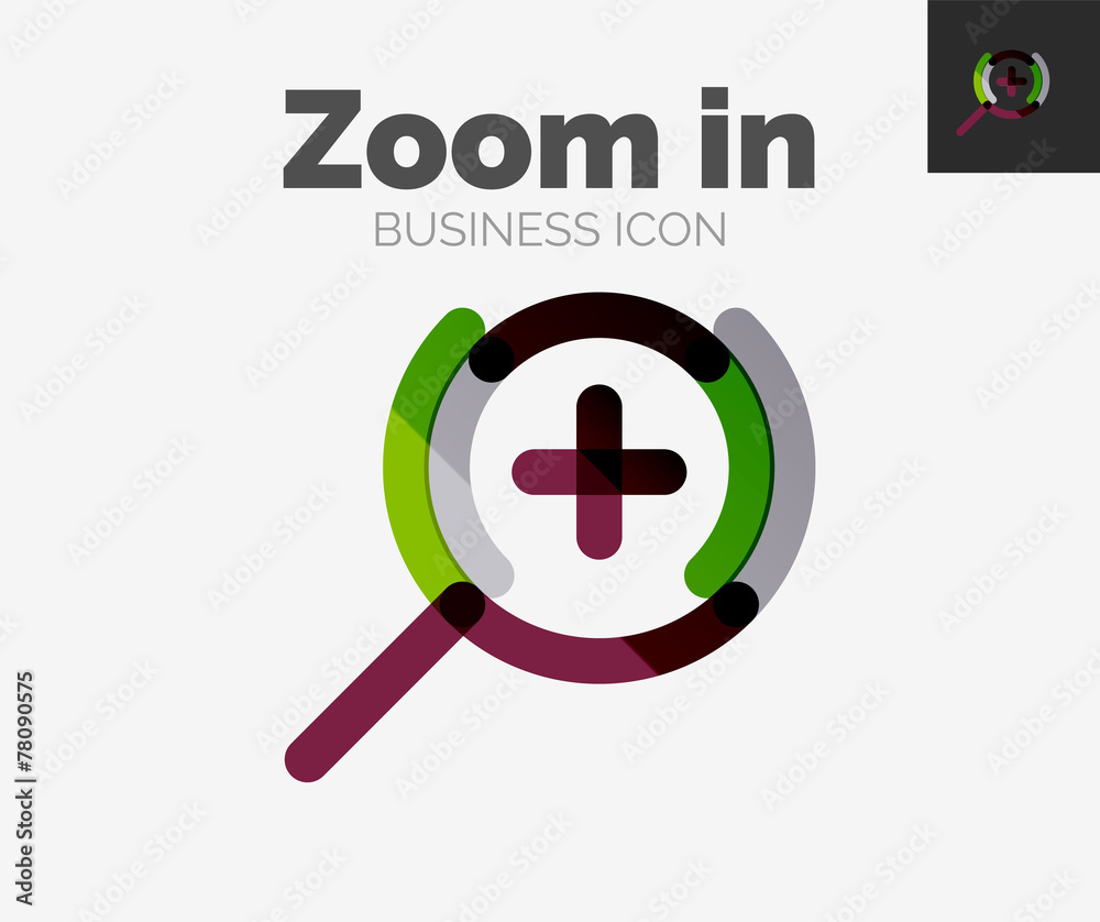 Minimal line design logo, zoom icon Minimal line design logo, zoom icon