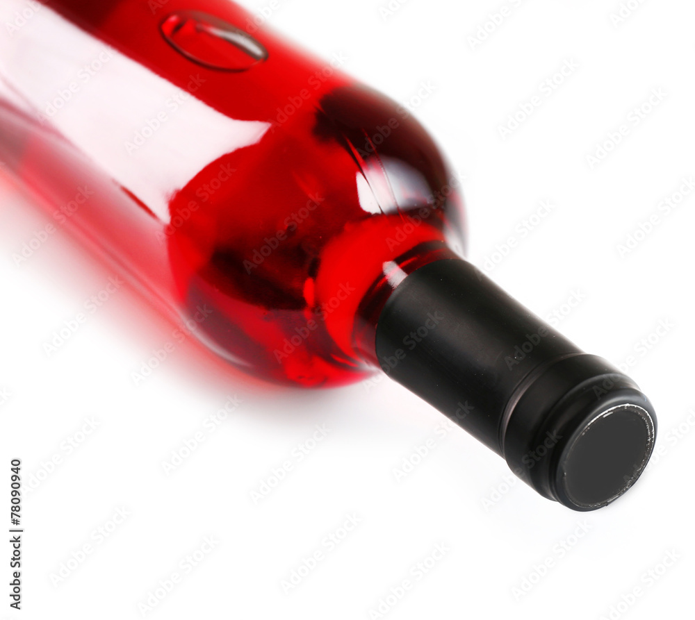 Lying red wine bottle, isolated on white Lying red wine bottle, isolated on white