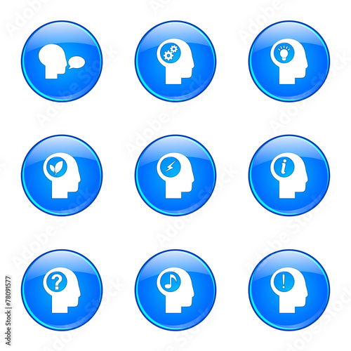 Think Web Internet Blue Vector Button Icon Design Set