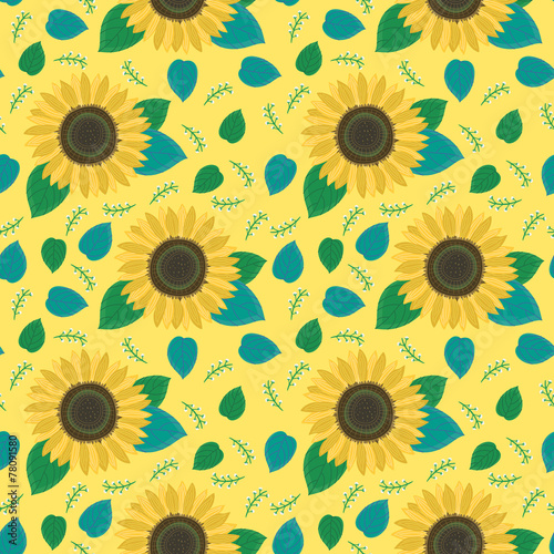 sunflower flower seamless pattern
